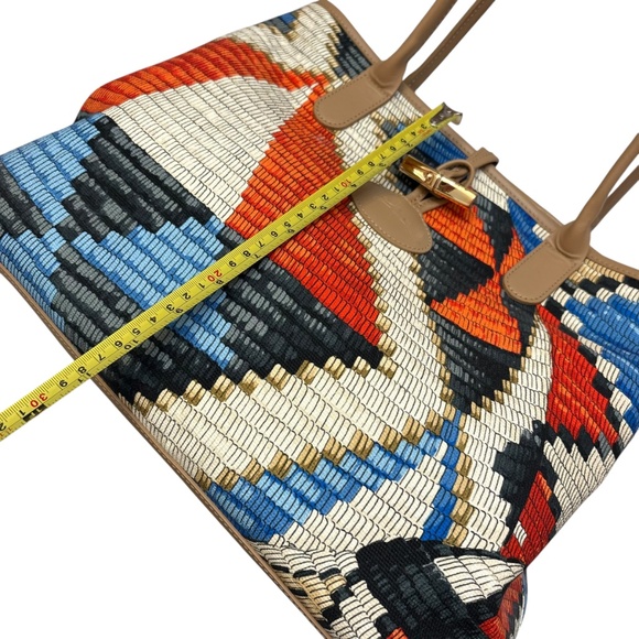 Longchamp Roseau Panier d'Art Tote Red/Ocean - Picture 6 of 11